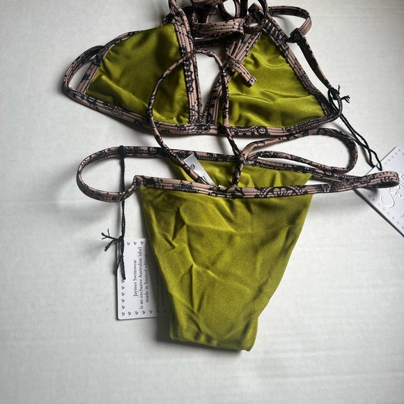 NWT - Jaymes Ltd Edition Swimwear - Green/ Brown - Size: Top 8 / Bottom 6 - Picture 2 of 3